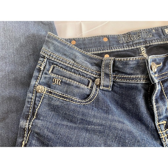 Miss Me Women's Size 27 Skinny Jeans‎ Bling Red Embroidery Back Pockets JP5567G4 - Picture 5 of 11